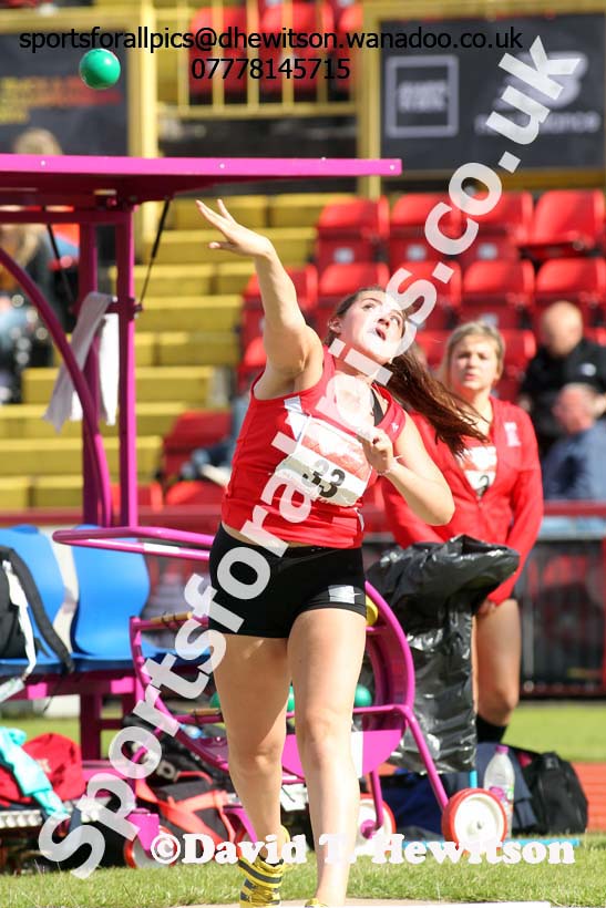 Inter girls shot, English Schools Track and Field. Photo: David T. Hewitson/Sports for All Pics